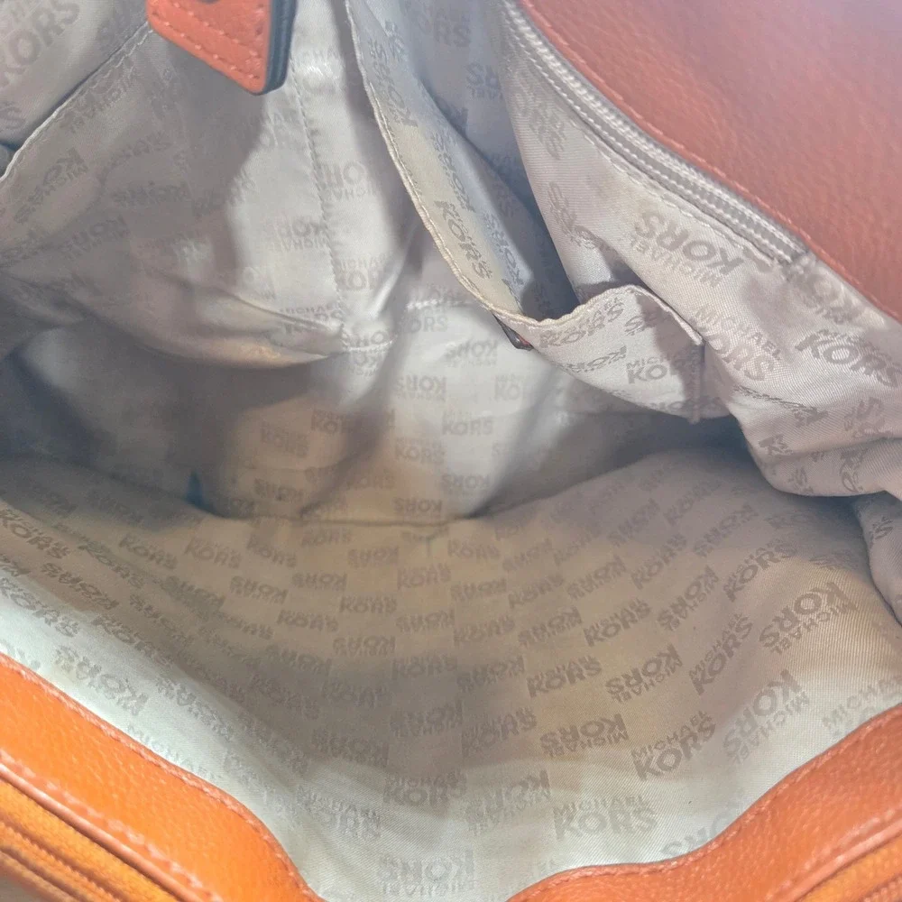 Michael Kors Cognac Leather Tote Large Satchel Shoulder Bag Quiet Luxury